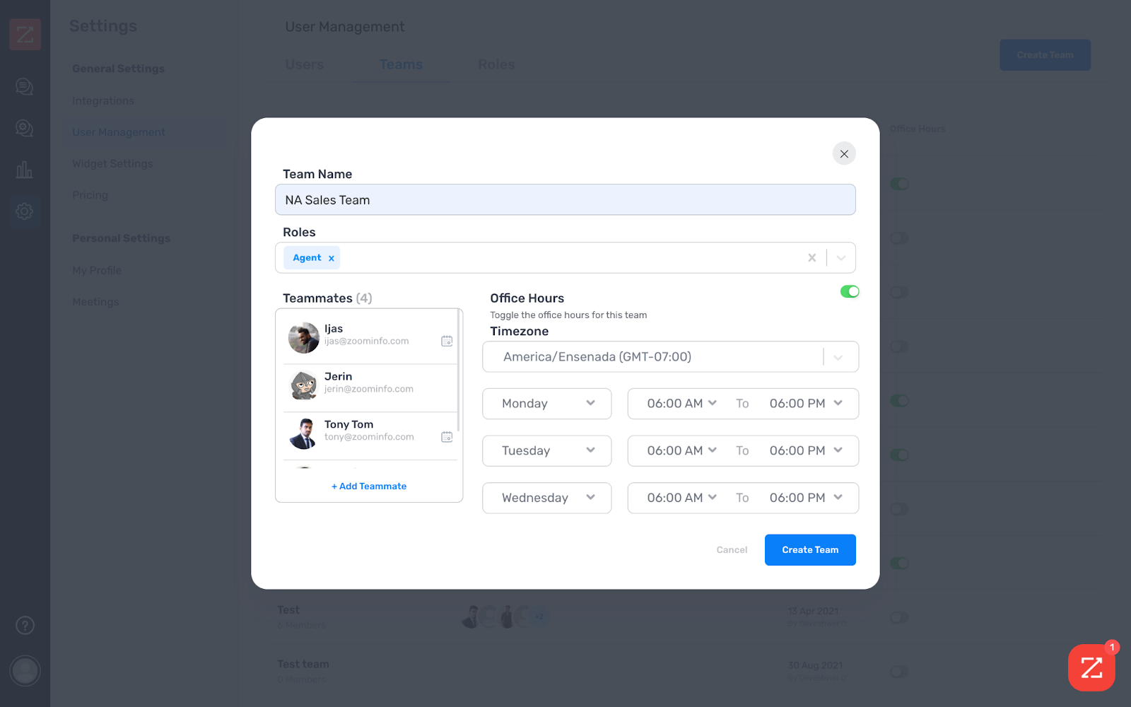 How to Set Up Team Office Hours in ZoomInfo Chat